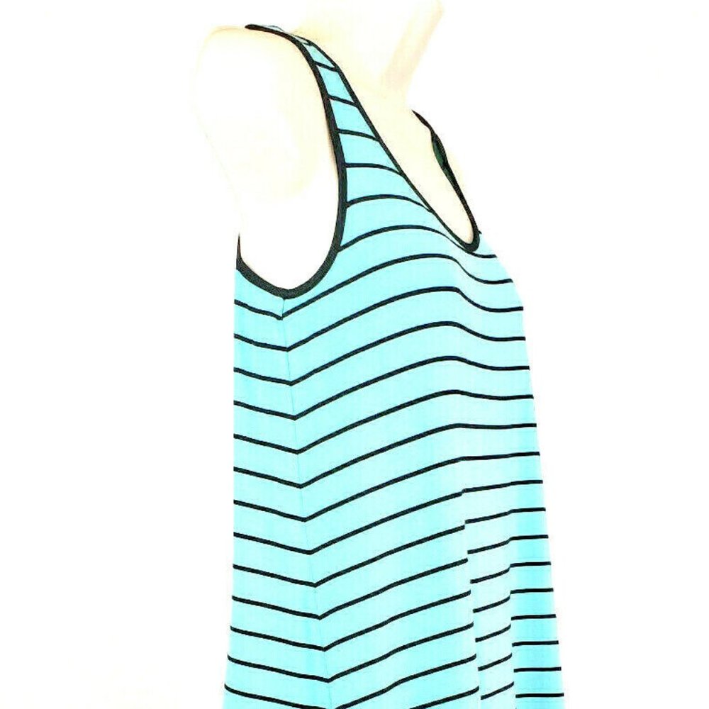 Kensie Casual Tank Dress Blue Stripe XL Pullover - Picture 3 of 9